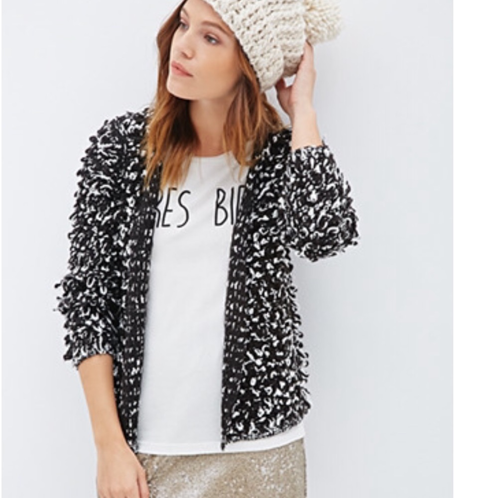 Loop Knit Open Front Cardigan