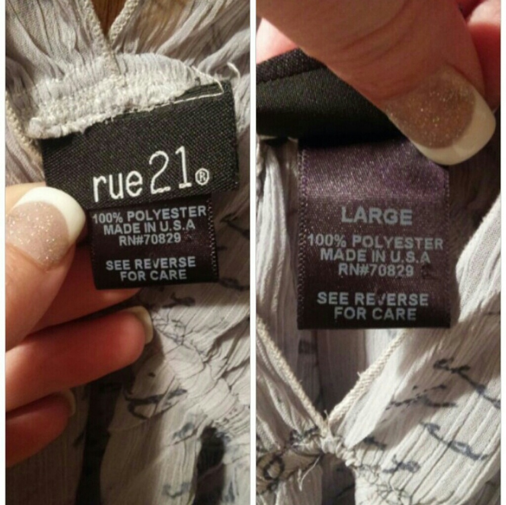 Rue 21 batwing sleeved low V neck high/low - Picture 3 of 4