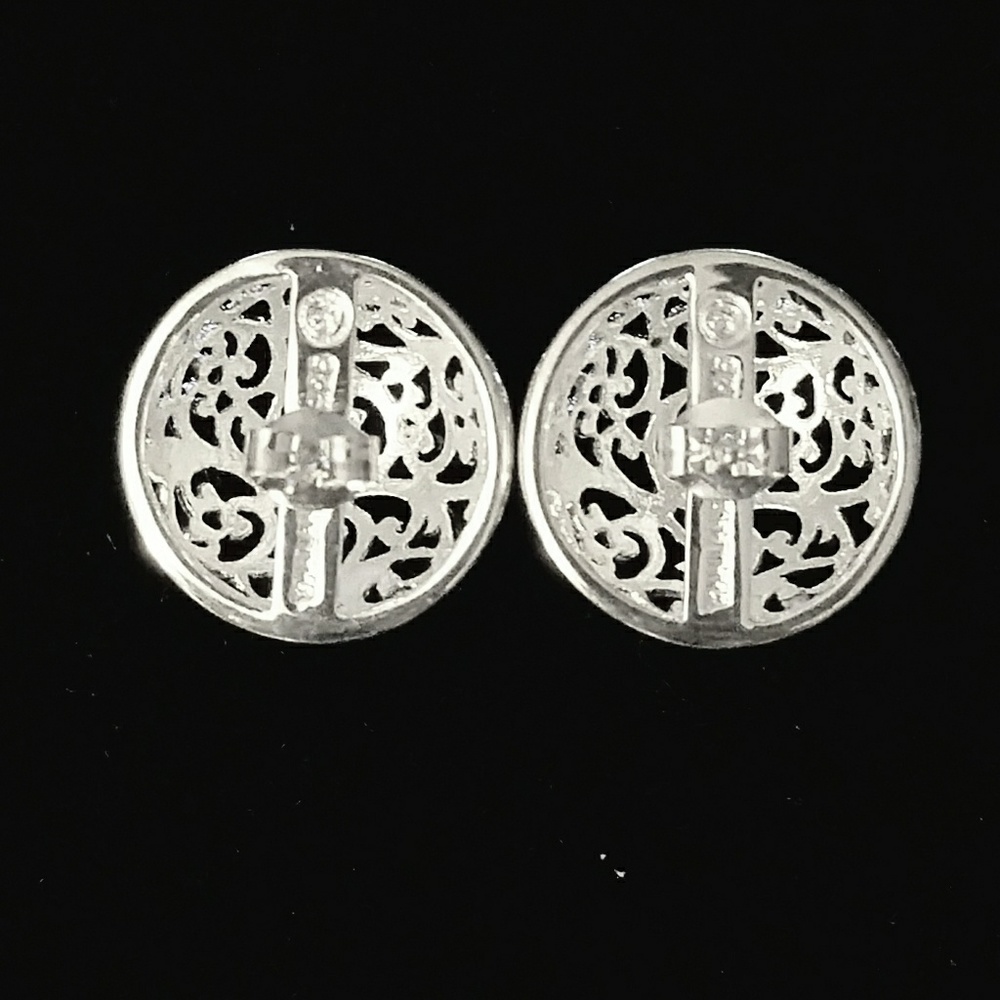 🍃⚘️925 Sterling Silver Filigree Floral Necklace & Earring Set - Picture 4 of 6