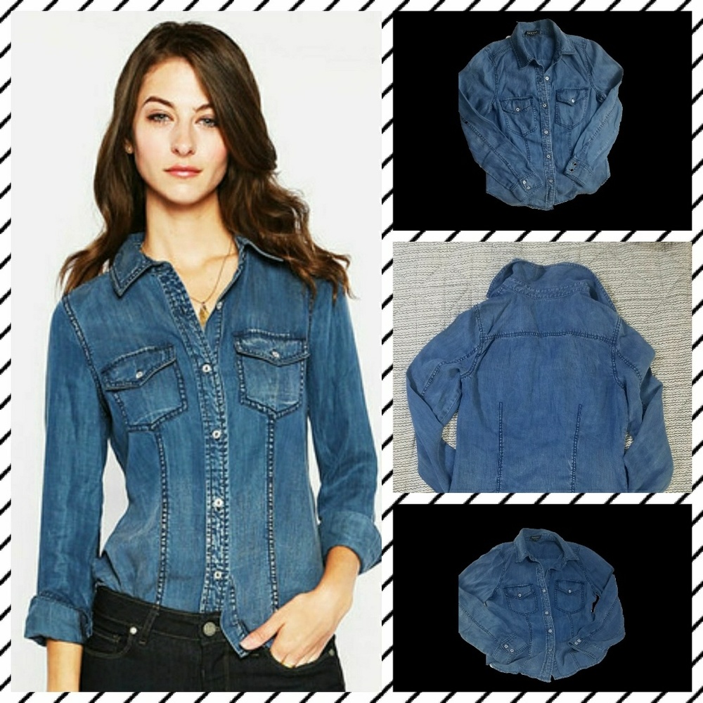 Trouve EUC Button Down Denim Shirt