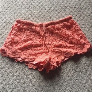 Floral lace shorts