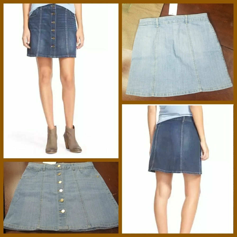 NWT Jolt Button Down Denim Mini Skirt