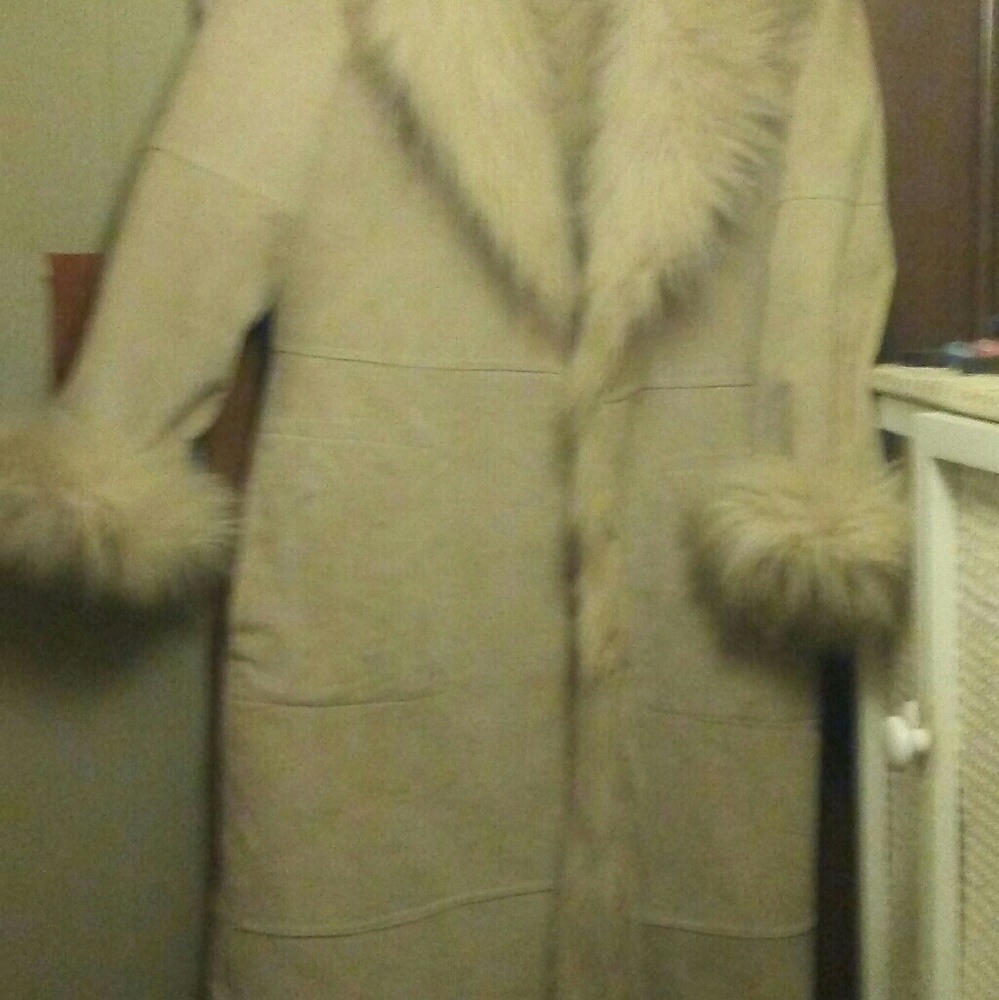 Cami long 100% leather fur coat - Picture 3 of 3
