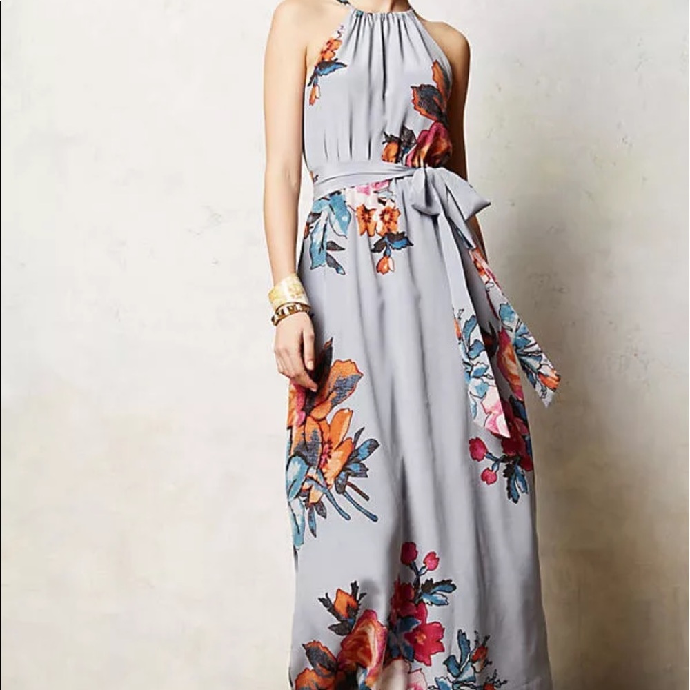 Foxy 5🌟Fav Garden Party Floral Halter Maxi Dress - Picture 2 of 6