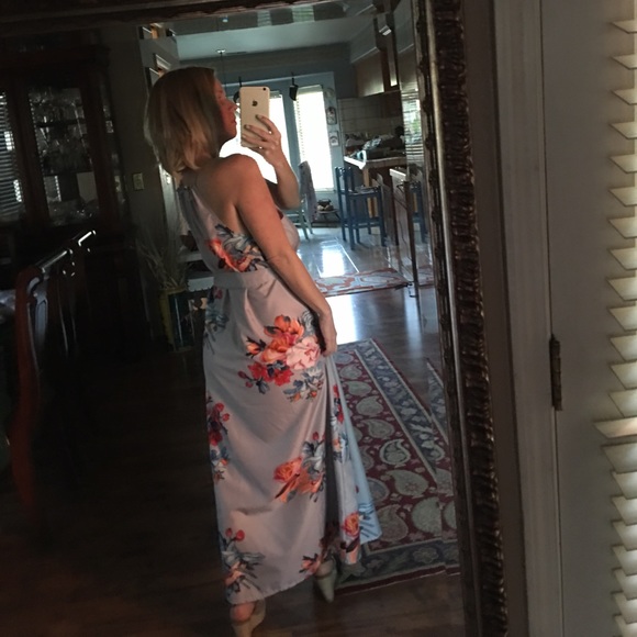 Foxy 5🌟Fav Garden Party Floral Halter Maxi Dress - Picture 3 of 6