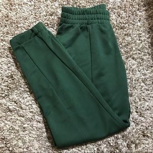 Zara elastic waist trouser in green