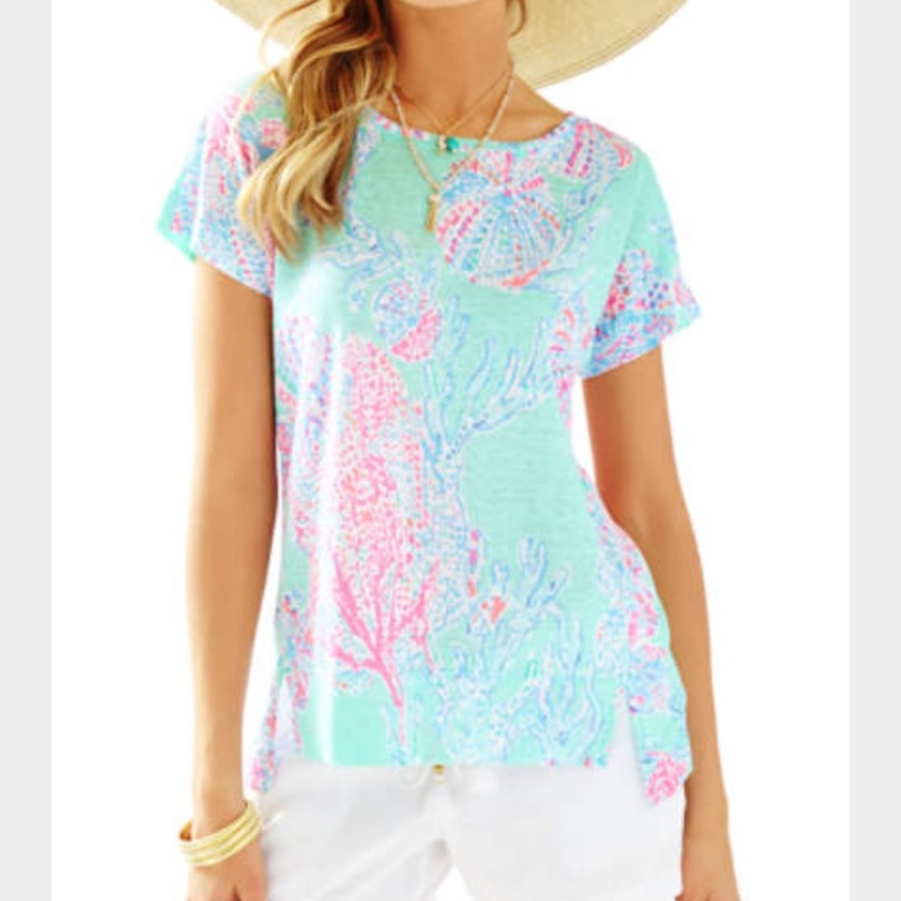 NWT Lilly Pulitzer Mikela Linen Top XL
