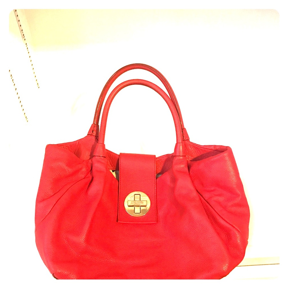 Red (orangey red) Leather Kate Spade Purse