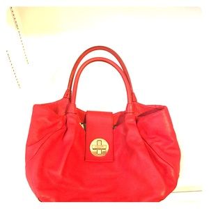 Red (orangey red) Leather Kate Spade Purse