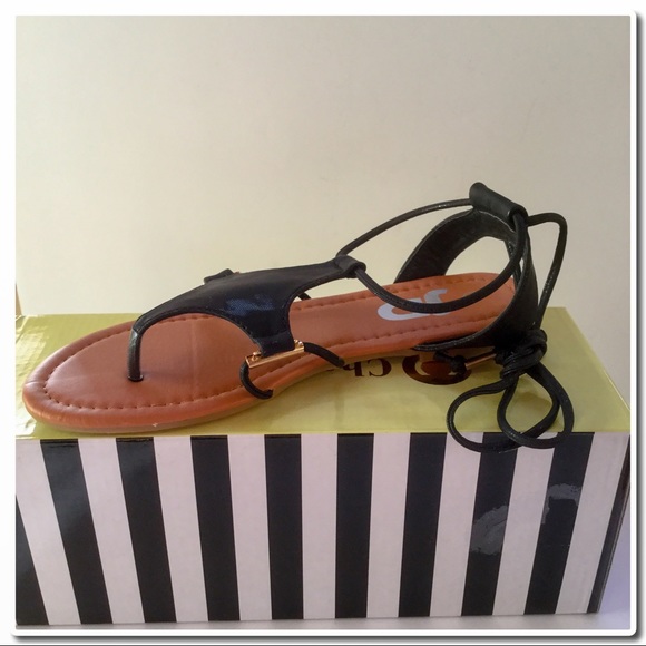 Strappy  Lace Up Sandals - Picture 2 of 3