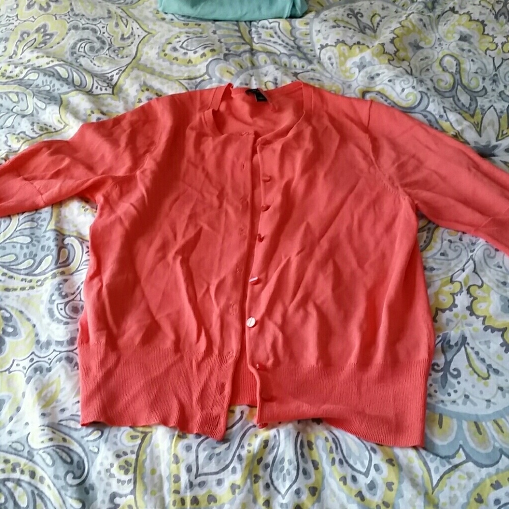 Bright Peach SS Cardigan