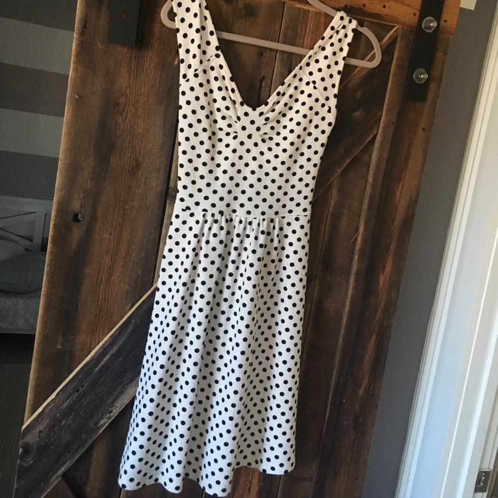 Anthropologie open back polka dot dress
