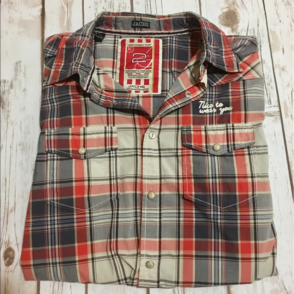 (SOLD) JACHS - Plaid Button-Down, Long Sleeve - Picture 2 of 6