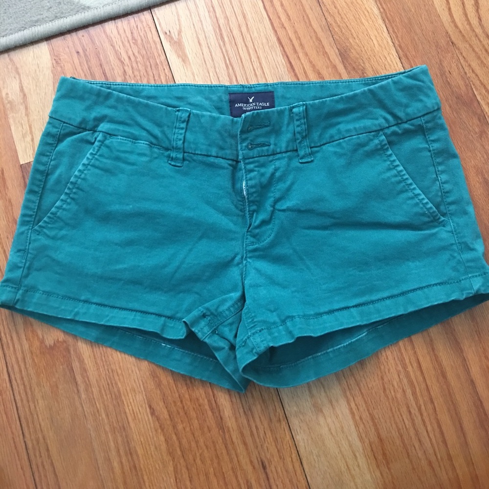 Teal American Eagle shortie stretch shorts