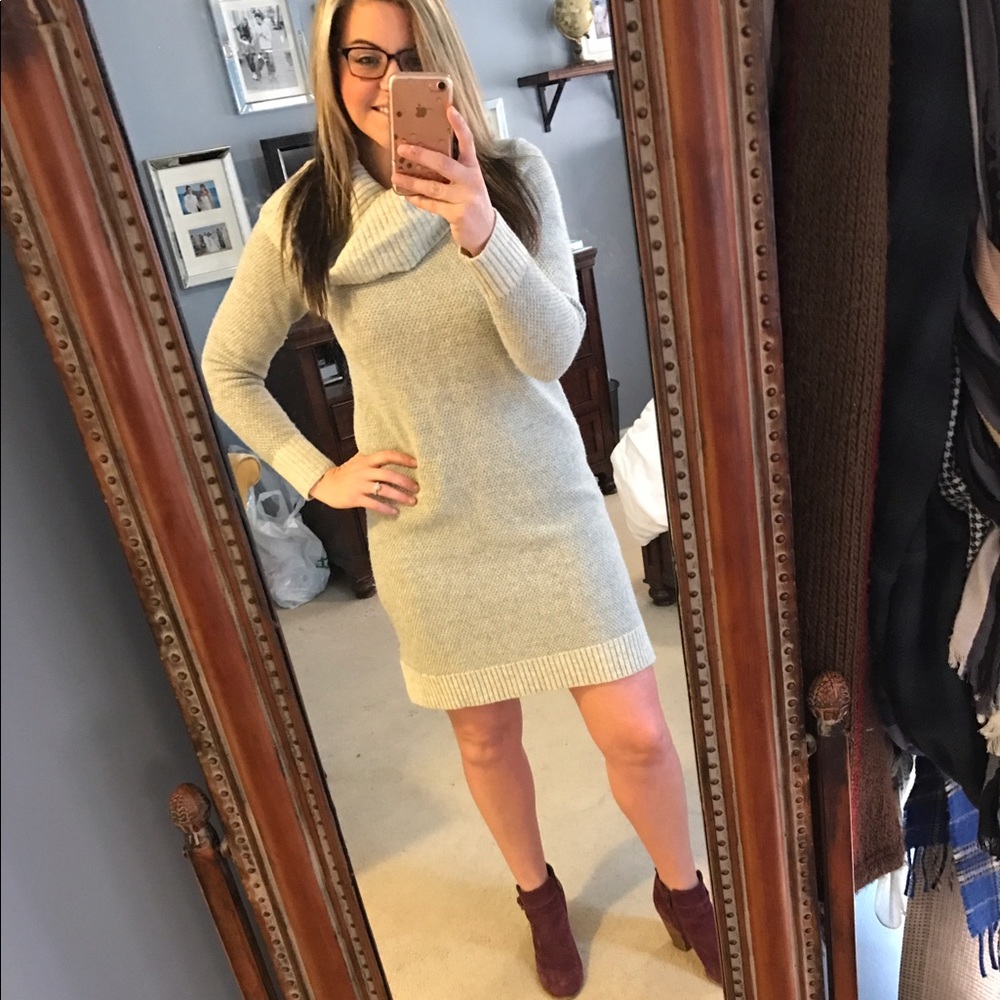 Cynthia Rowley Two Tone Gray Sweater Dress Small
