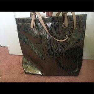 The Michael Kors Signature Mirror Metallic tote