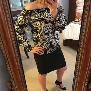 White House Black Market, Silk Off Shoulder Blouse
