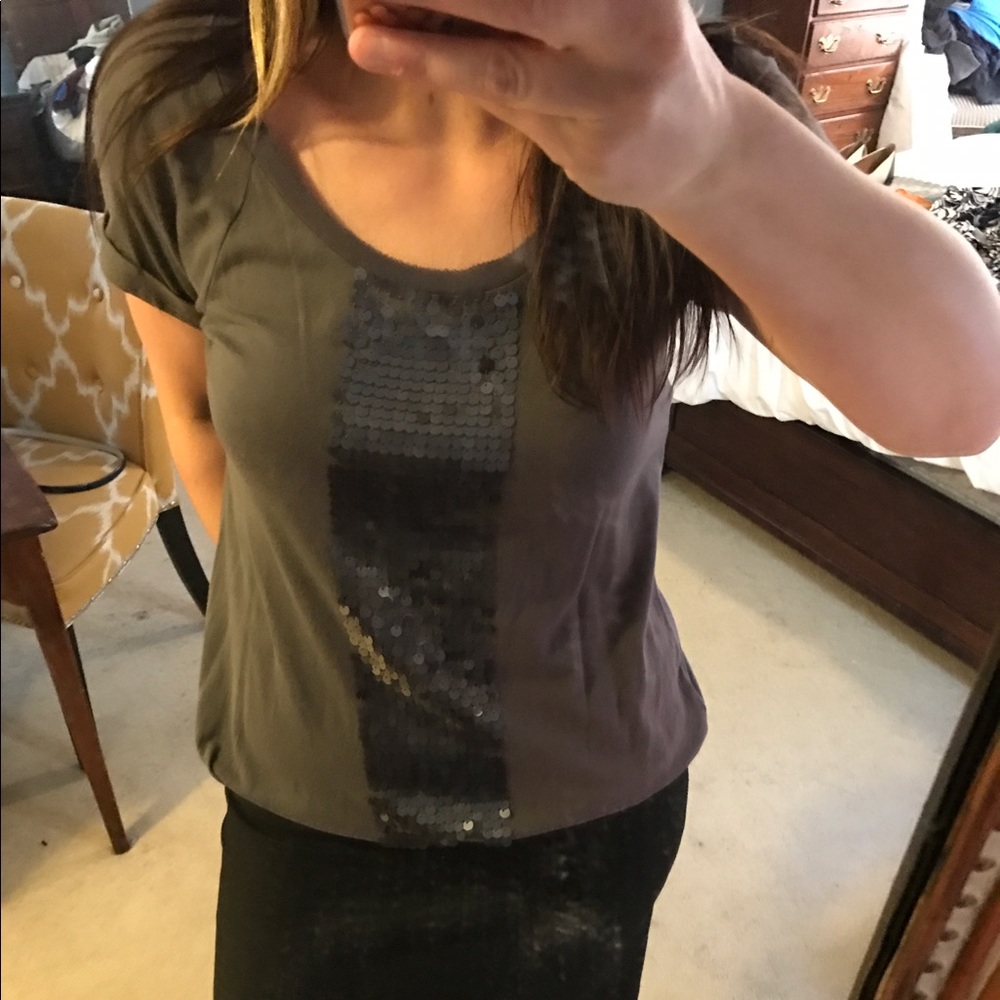 LOFT Sequence Top in Dark Gray