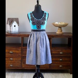 Women's summer dress with beaded front