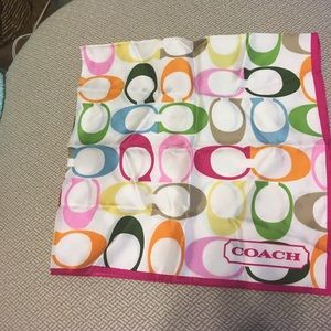 Silk coach scarf with multi colored C .