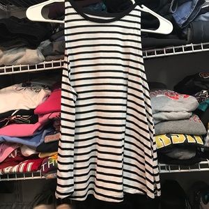 Black and white high neck tank