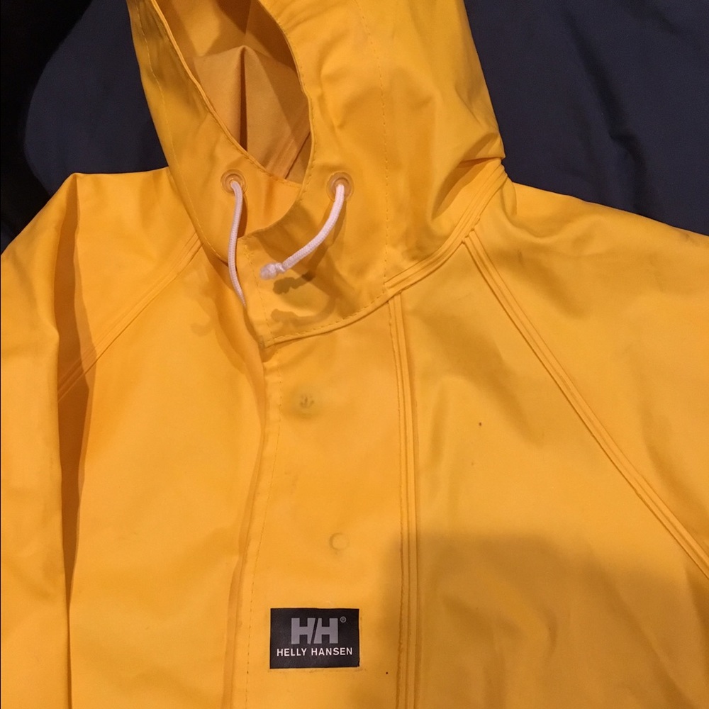 Helly Hansen men's yellow rain jacket