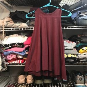 Maroon velvet high neck tank