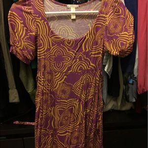 Purple/Yellow Print Dress