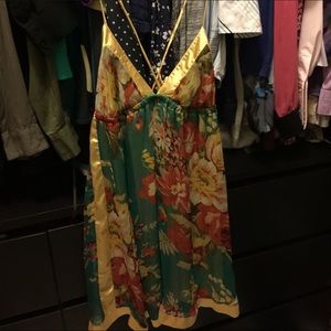 Yellow/Green Print Dress