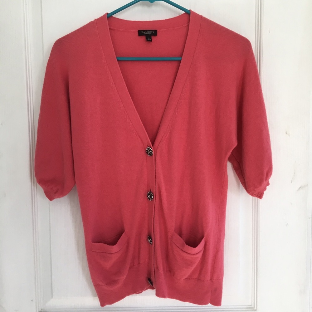 Talbots cardi with jeweled buttons