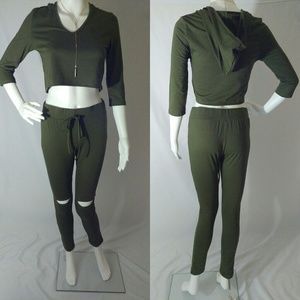 Crop top, pants outfit