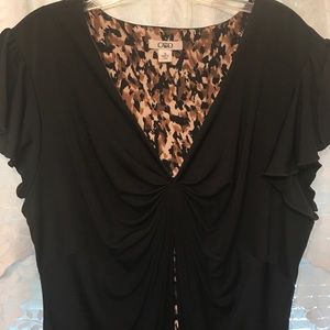 Gorgeous Black/Chocolate flutter dress sz XL