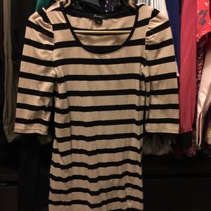 Stripe Tan/Black Dress