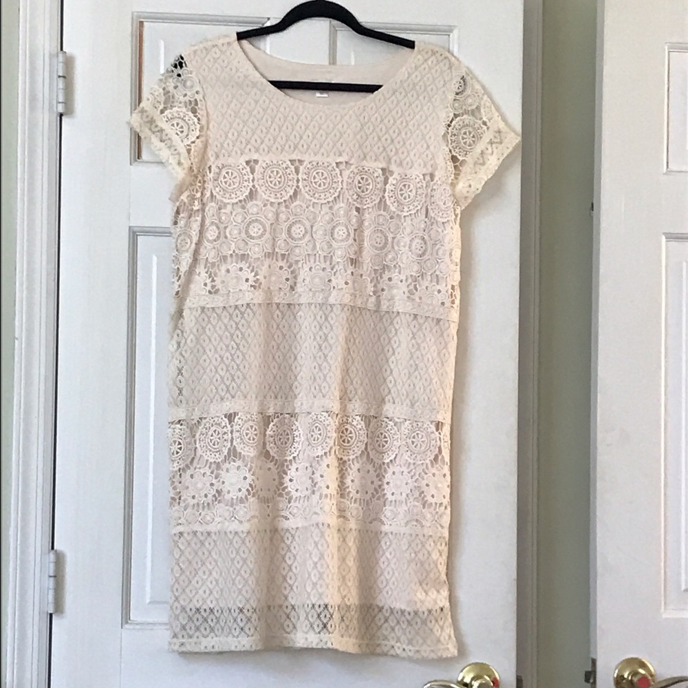Crocheted Cream Colored Dress