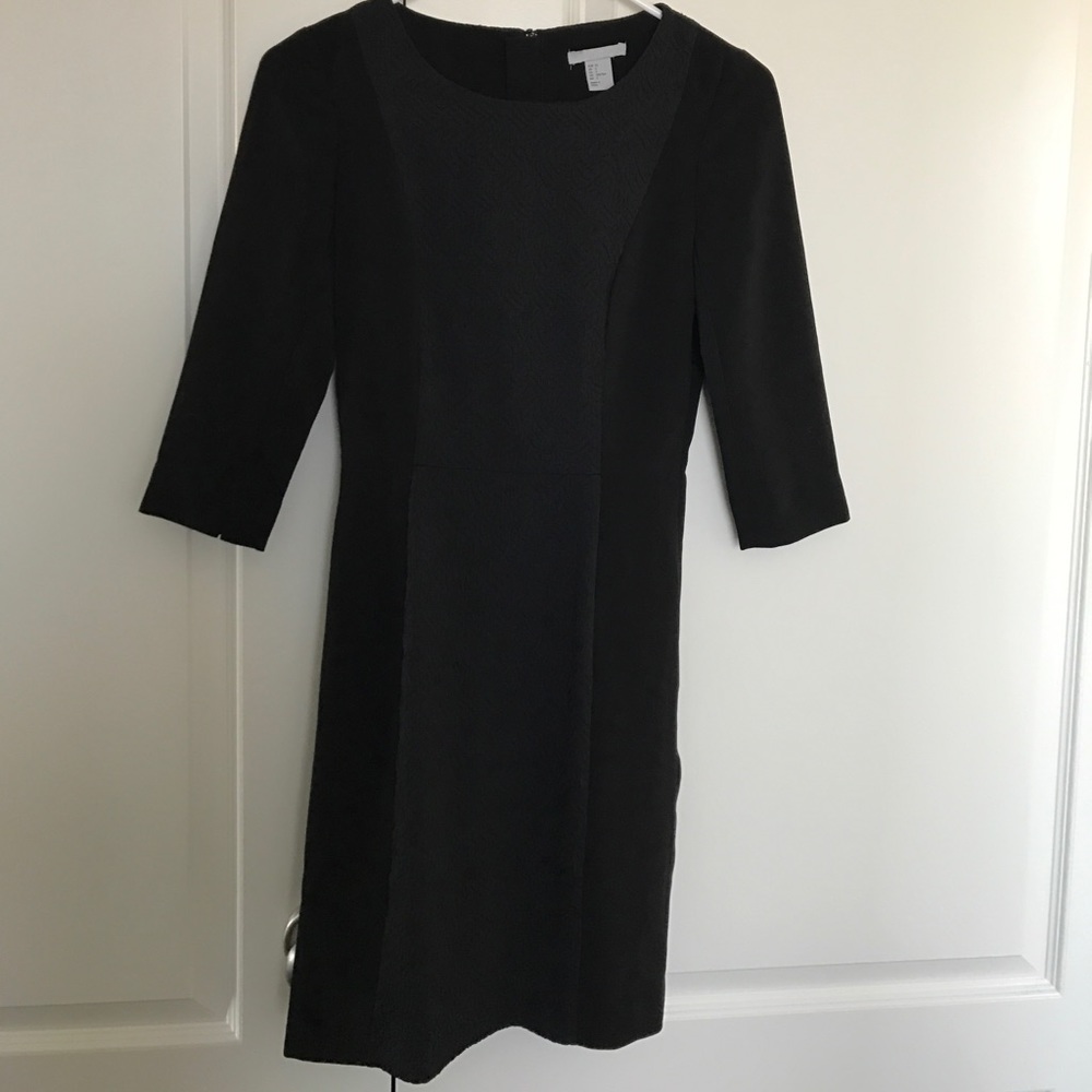 H&M NWOT black panel dress, textured mid panel