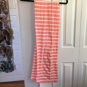 Coral and White Striped Pajama Bottoms