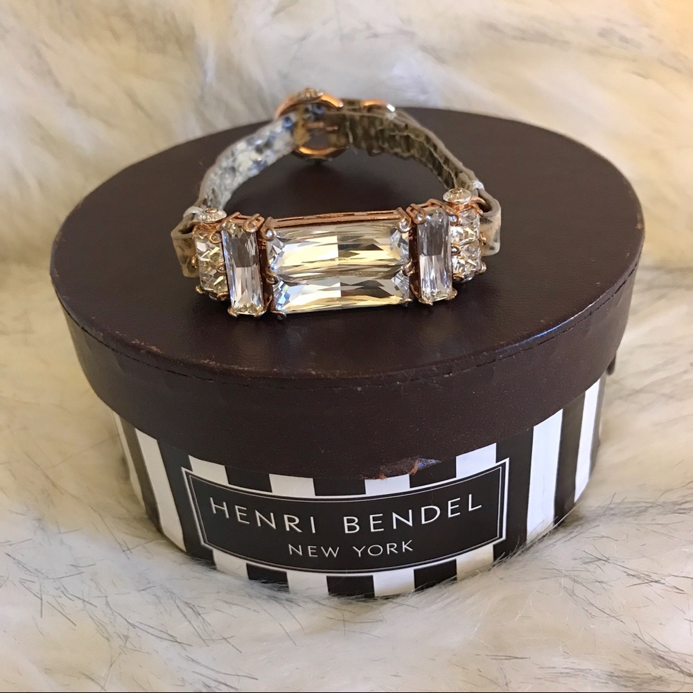 Henri Bendel Crystal and Rose Gold Bracelet