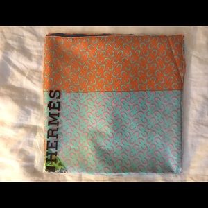 NWT Hermes 55" silk shawl