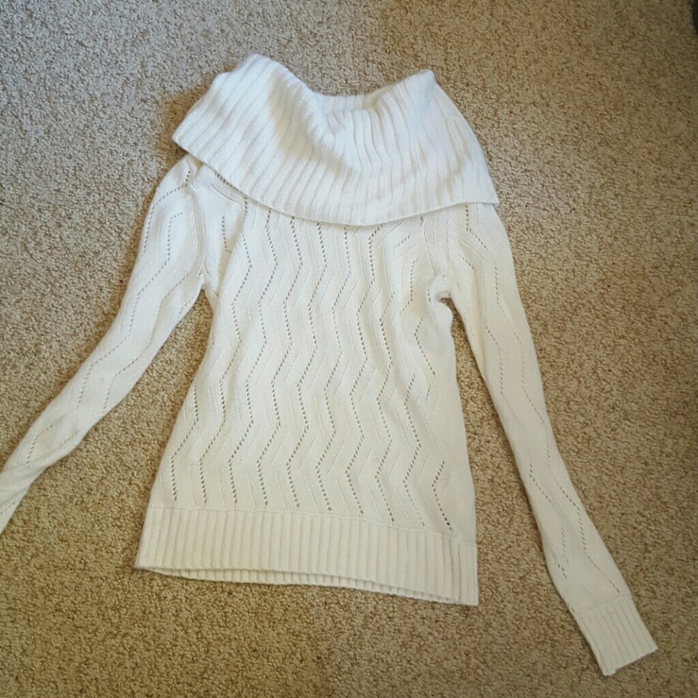 Cowl neck white DKNY sweater