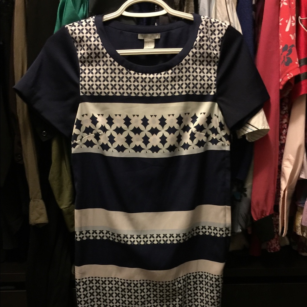 Printed Navy/Pink Dress