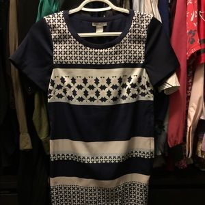 Printed Navy/Pink Dress