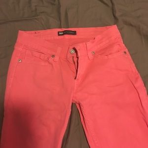 Coral skinny jeans