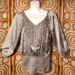 White House Black Market Silk Shirt.