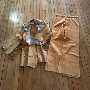 Buckskin fringe jacket and pants