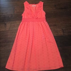 Eyelet Salmon Summer Dress.
