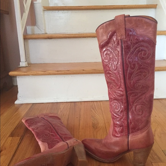 Frye Red Mustang Stiched boots. Worn only 3x! - Picture 2 of 3
