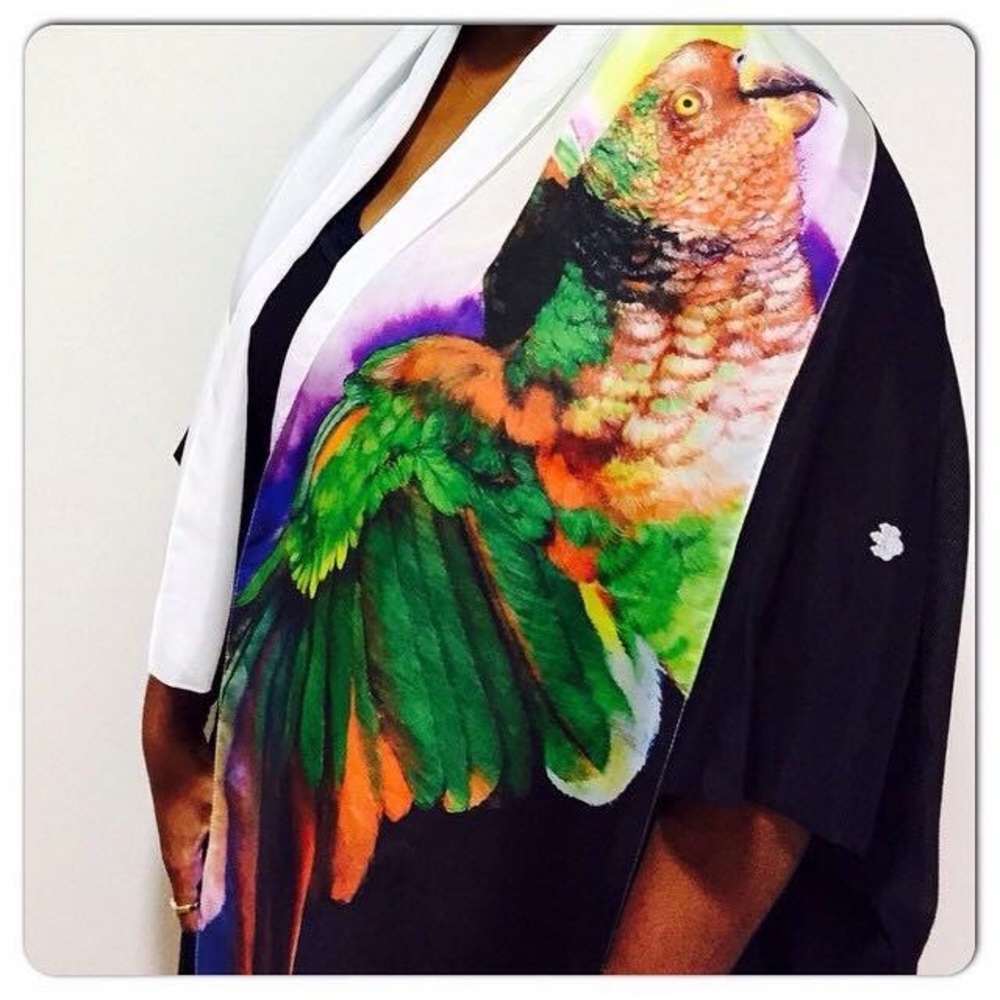 Anthony Burks Collections Silk Scarf-Parrot