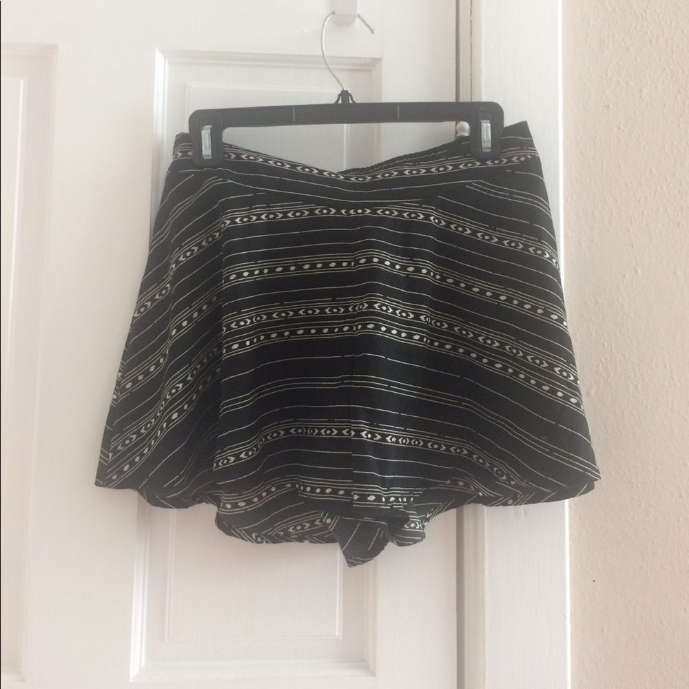 Black and Cream Polyester Party Shorts