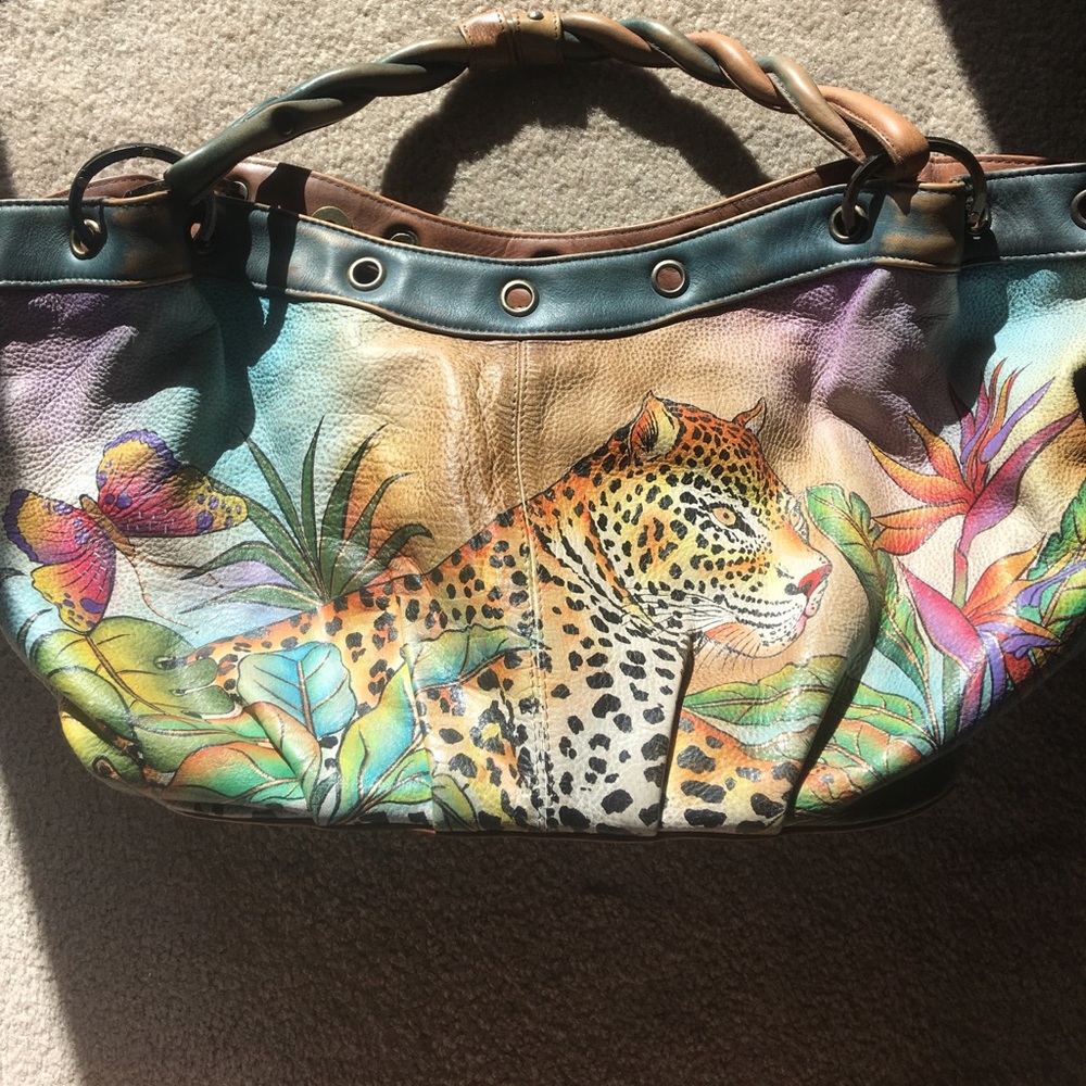 Signed and Hand painted genuine leather Anuschka!