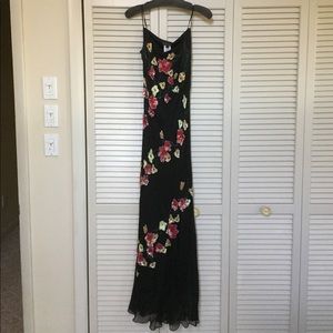 Black sequined floral gown